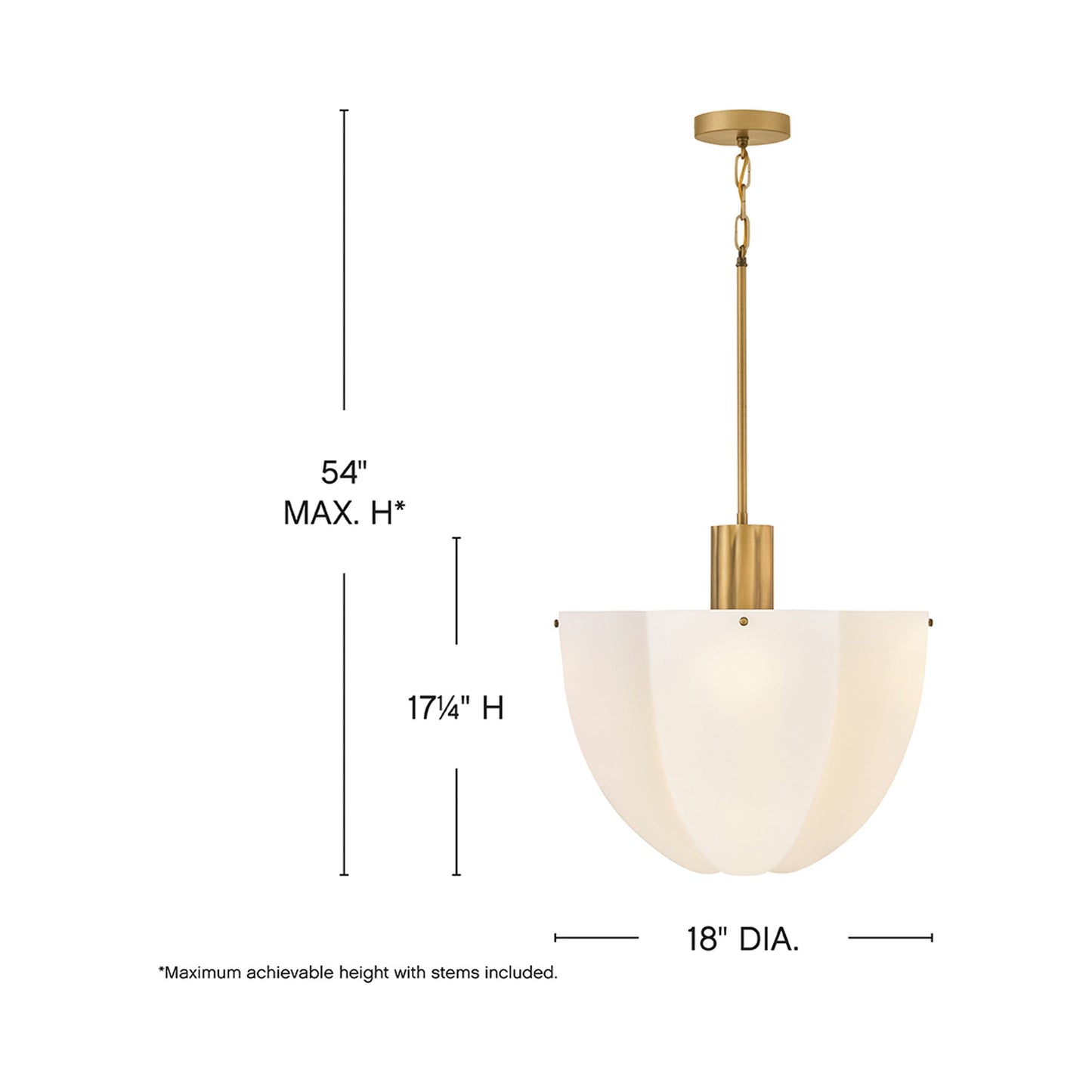 Becca Pendant Light - line drawing.