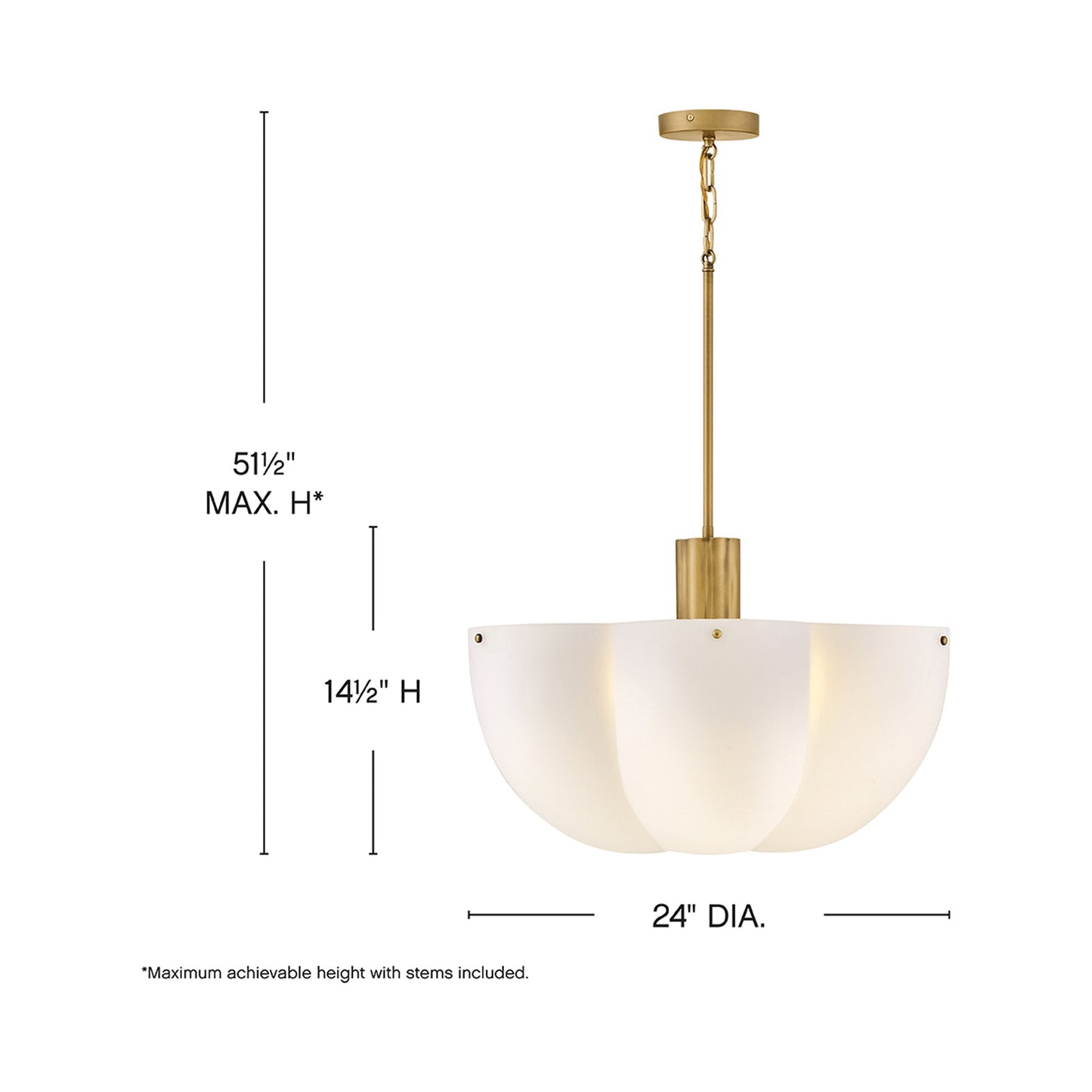 Becca Pendant Light - line drawing.