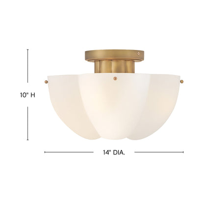 Becca Semi Flush Mount Ceiling Light - line drawing.