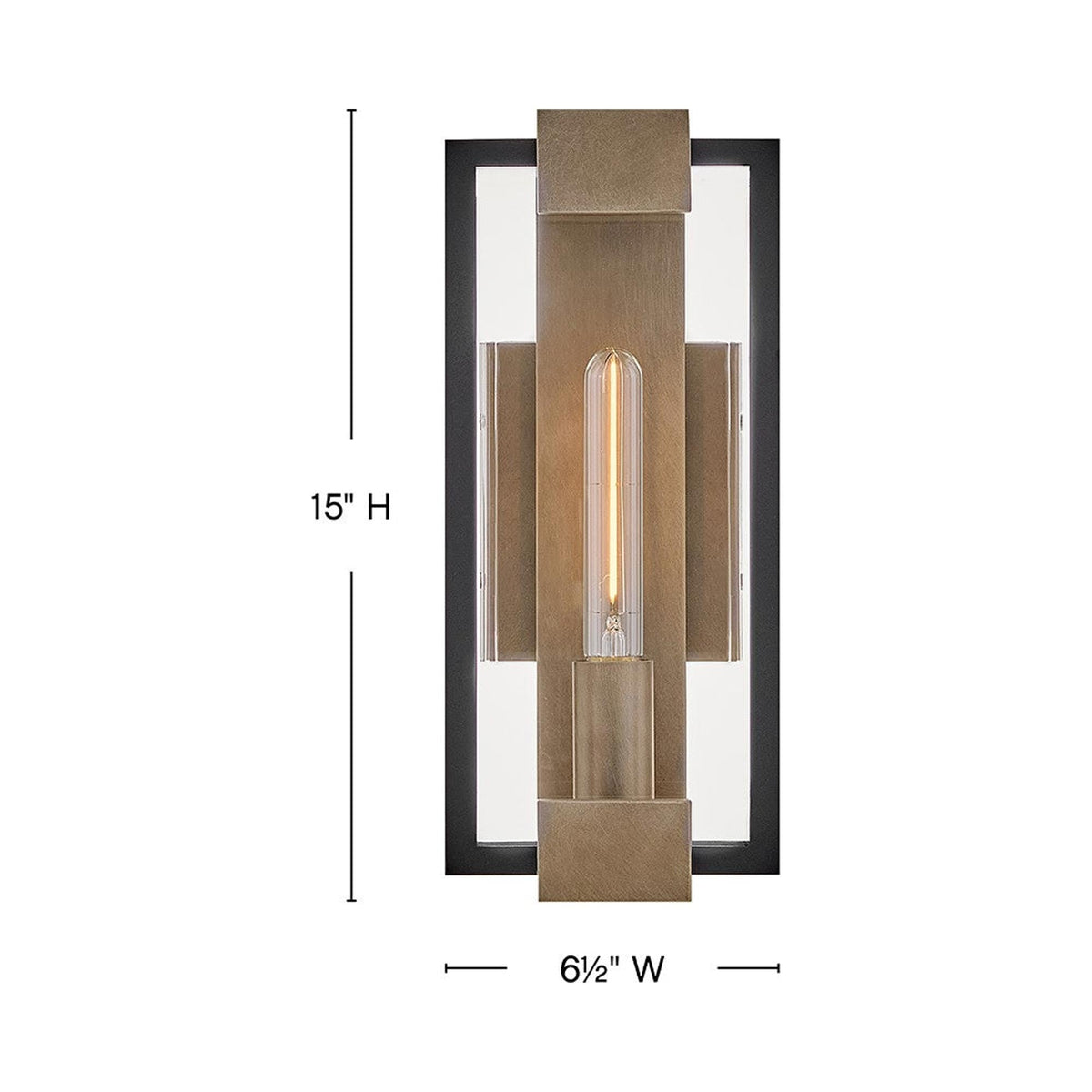 Bergen Outdoor Wall Light - line drawing.