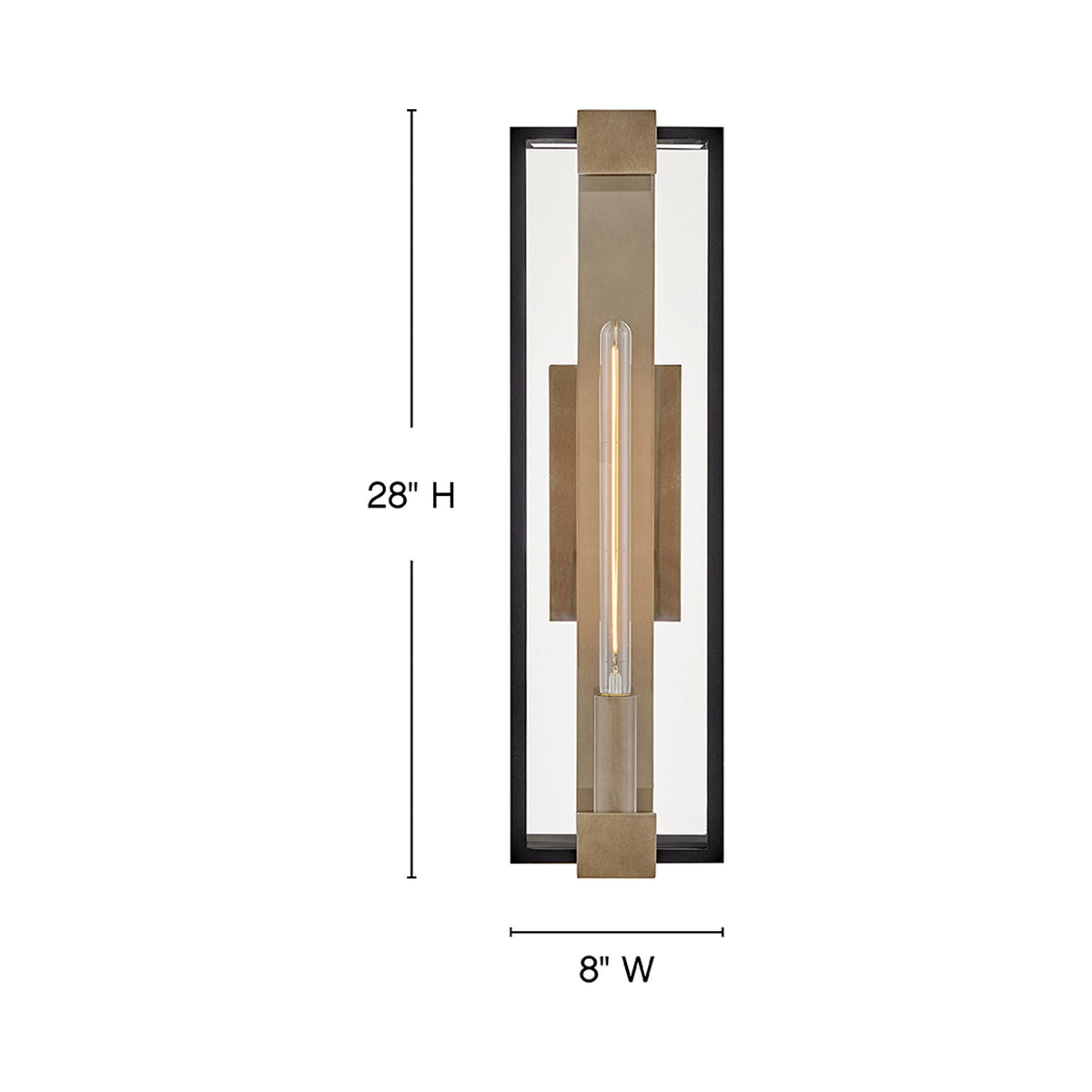 Bergen Outdoor Wall Light - line drawing.