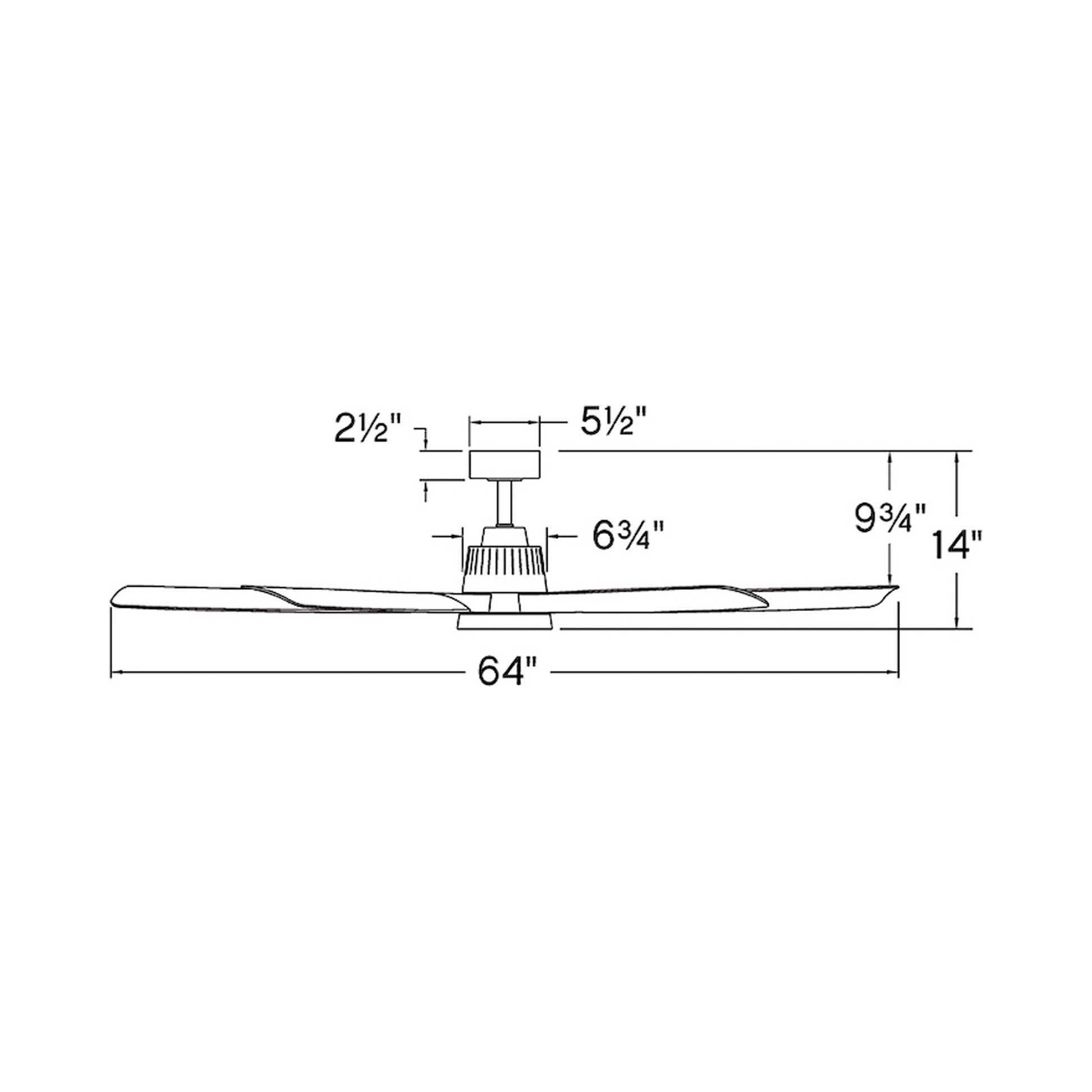 Bodin Smart LED Ceiling Fan - line drawing.