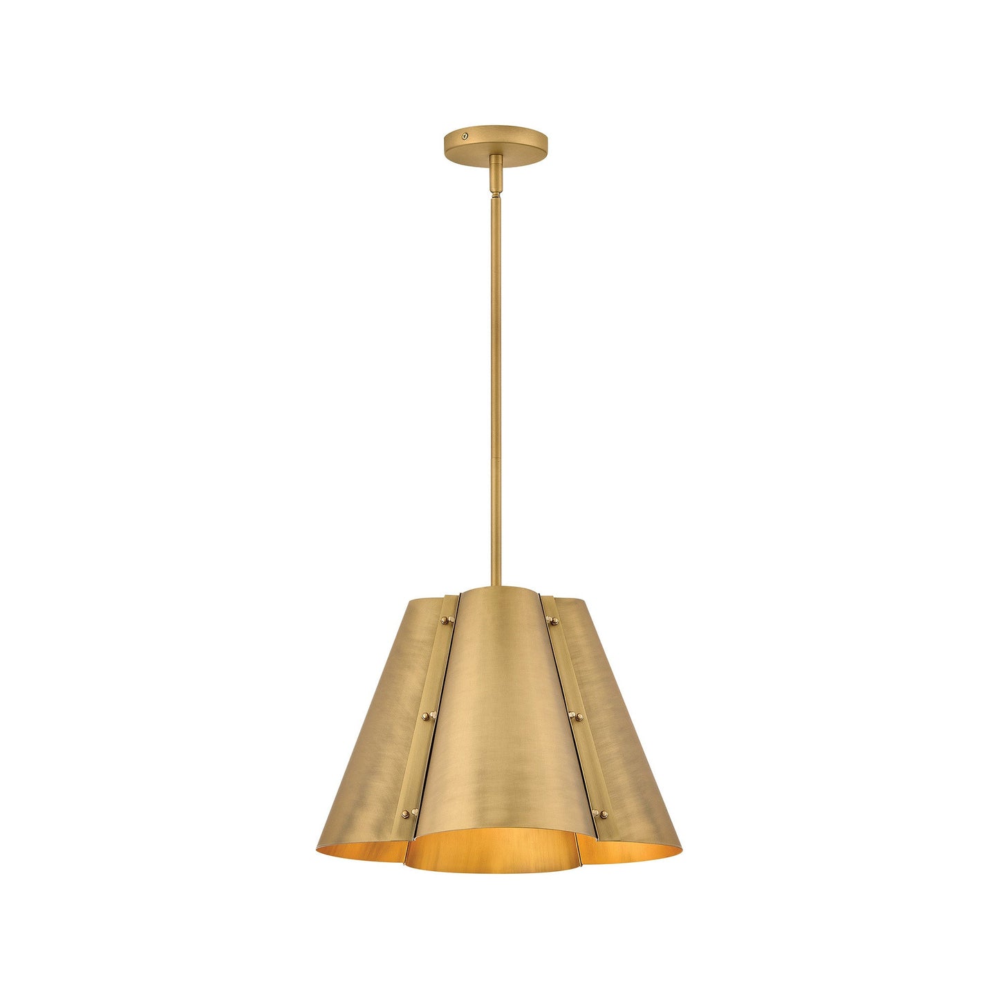 Bowman Pendant Light in Heritage Brass (16-Inch).