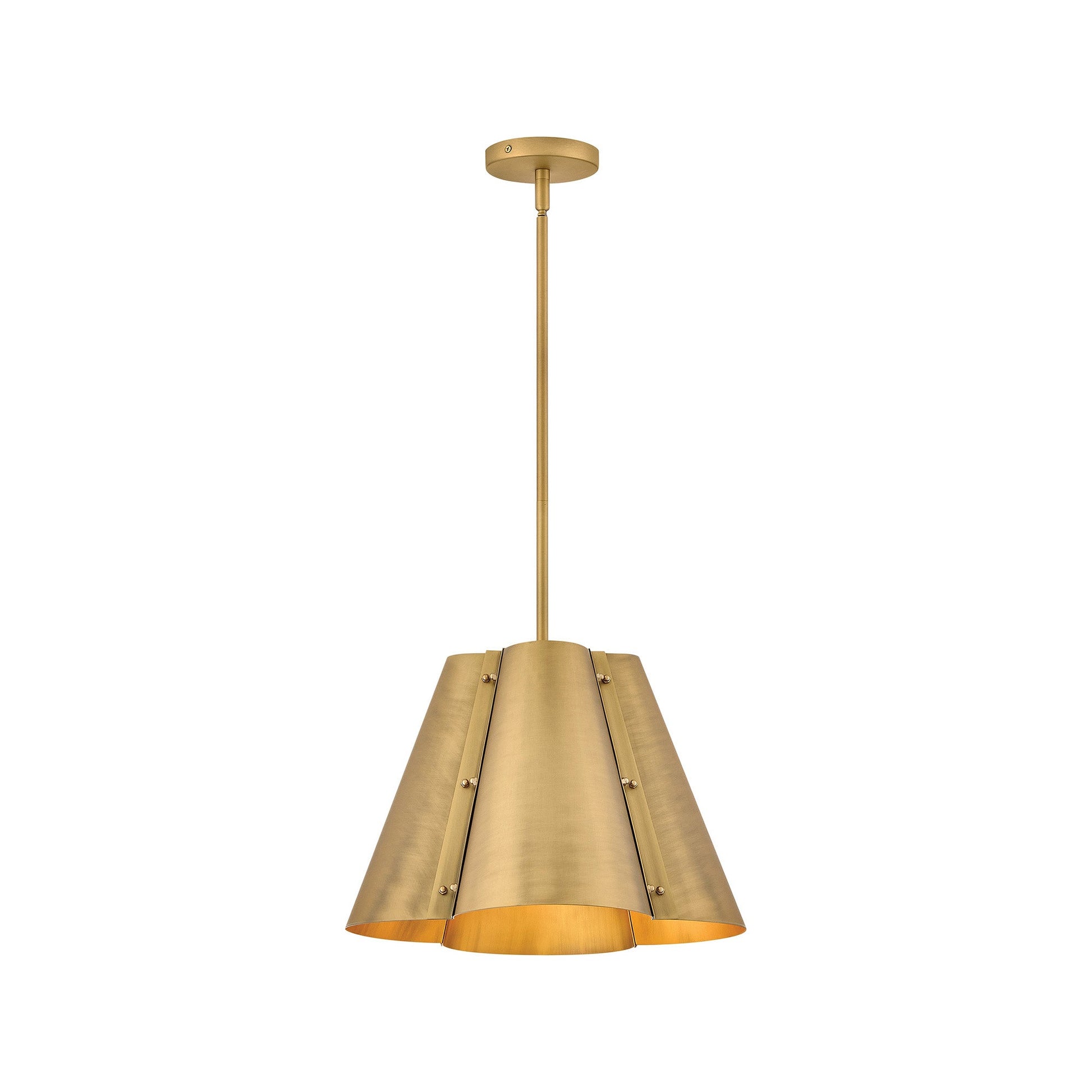 Bowman Pendant Light in Heritage Brass (16-Inch).