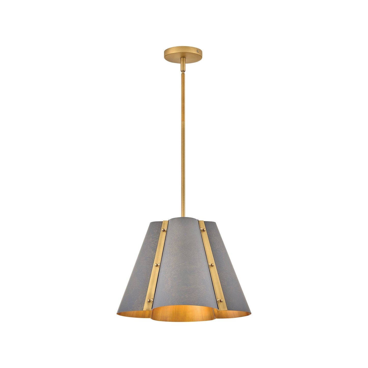 Bowman Pendant Light in Slate Bronze/Heritage Brass (16-Inch).