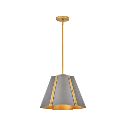 Bowman Pendant Light in Slate Bronze/Heritage Brass (16-Inch).