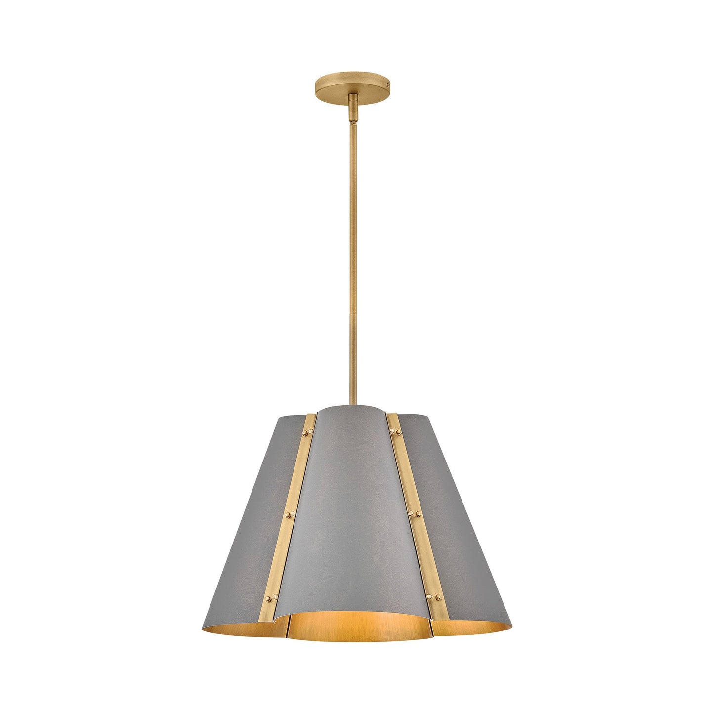 Bowman Pendant Light in Slate Bronze/Heritage Brass (19-Inch)