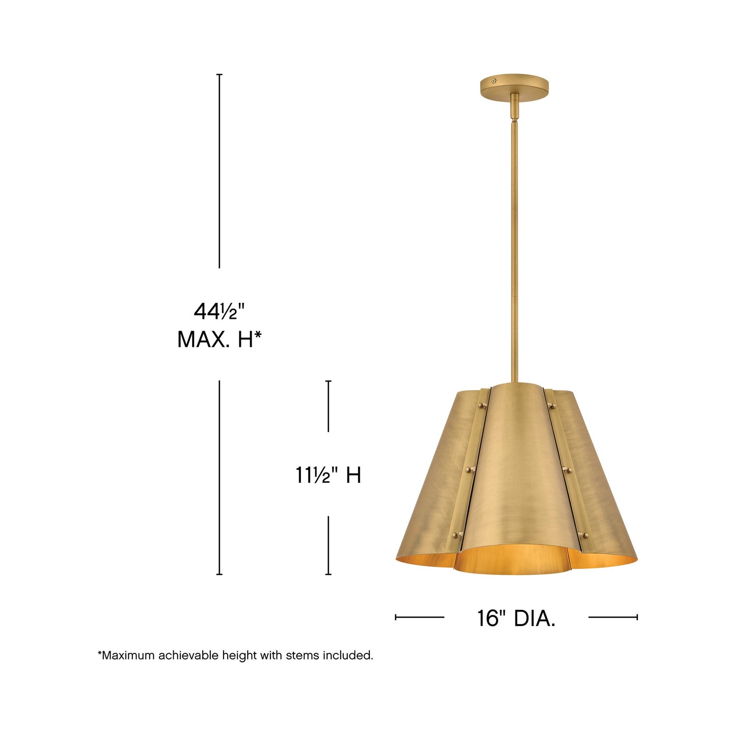 Bowman Pendant Light - line drawing.