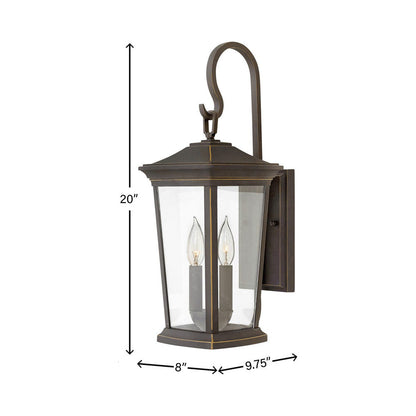 Bromley Outdoor Wall Light - line drawing.