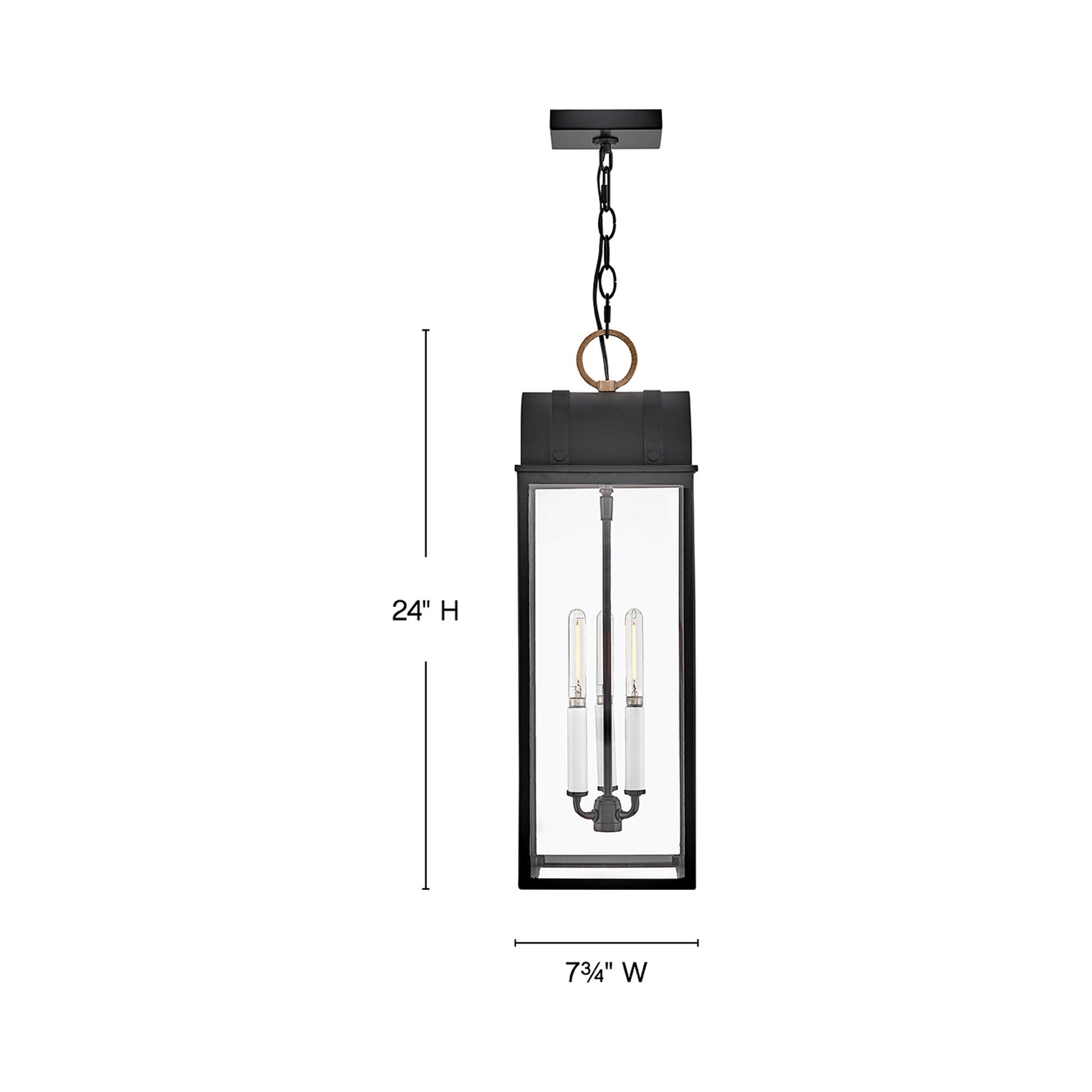 Campbell Outdoor Pendant Light - line drawing.