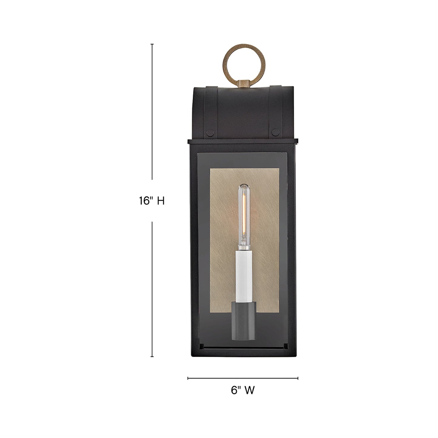 Campbell Outdoor Wall Light - line drawing.