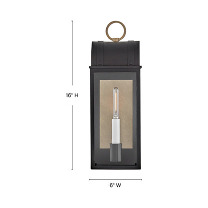 Campbell Outdoor Wall Light - line drawing.