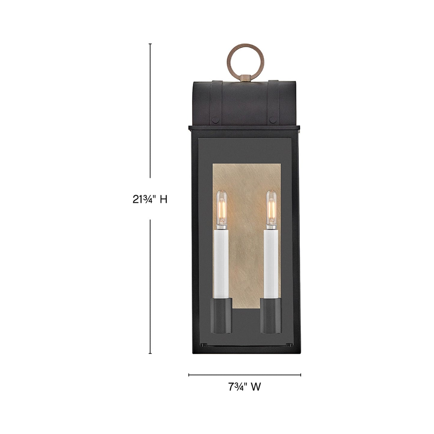 Campbell Outdoor Wall Light - line drawing.