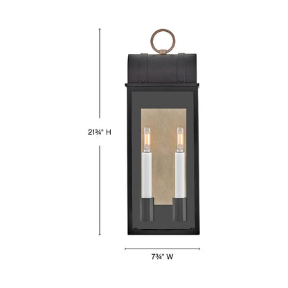 Campbell Outdoor Wall Light - line drawing.