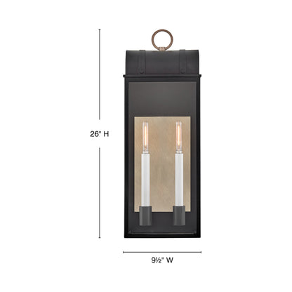Campbell Outdoor Wall Light - line drawing.