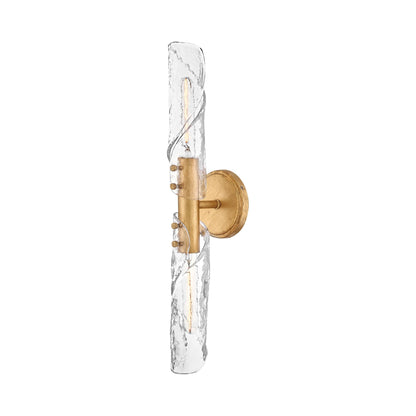 Capri Bath Wall Light in Distressed Brass.