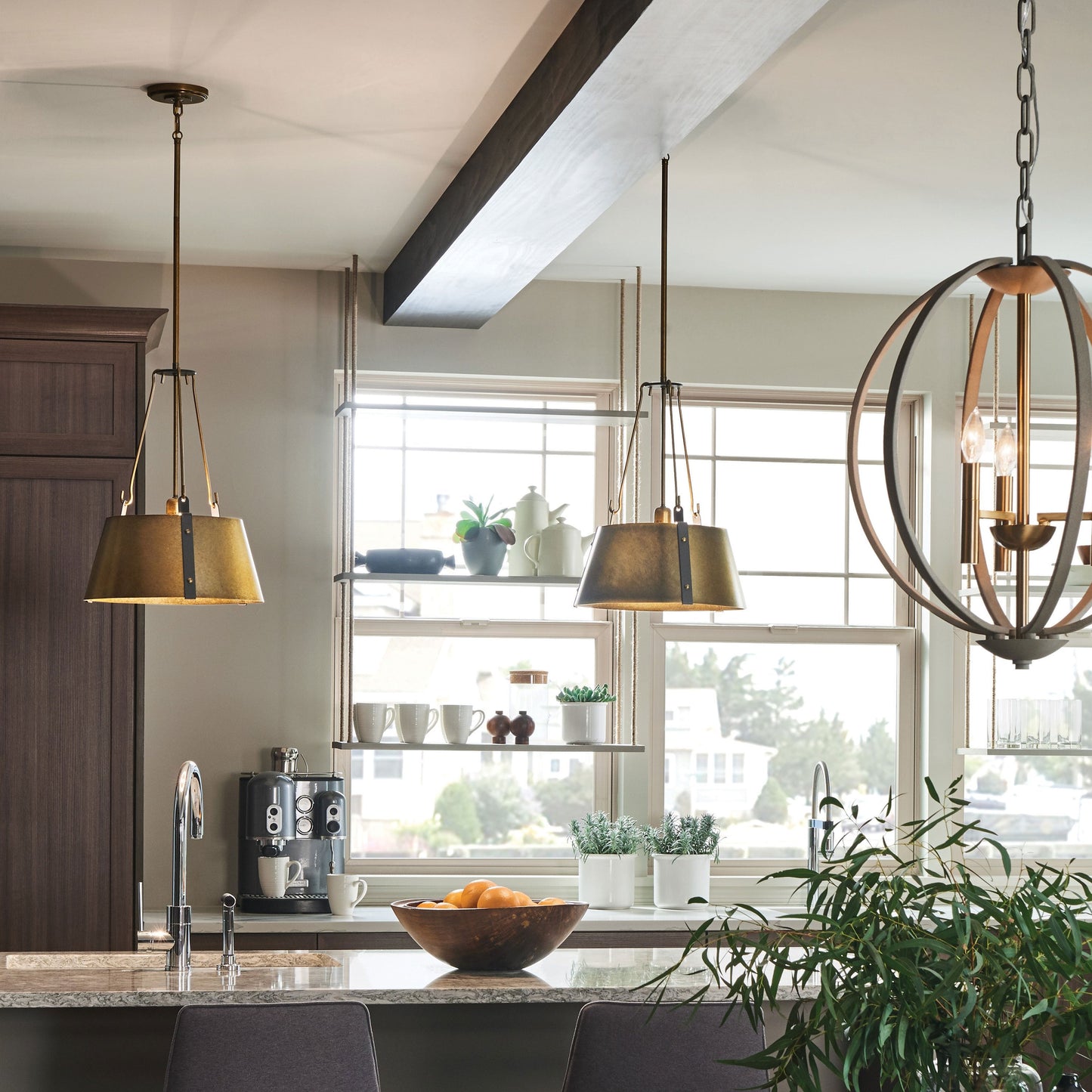Cartwright Drum Pendant Light in dining room.
