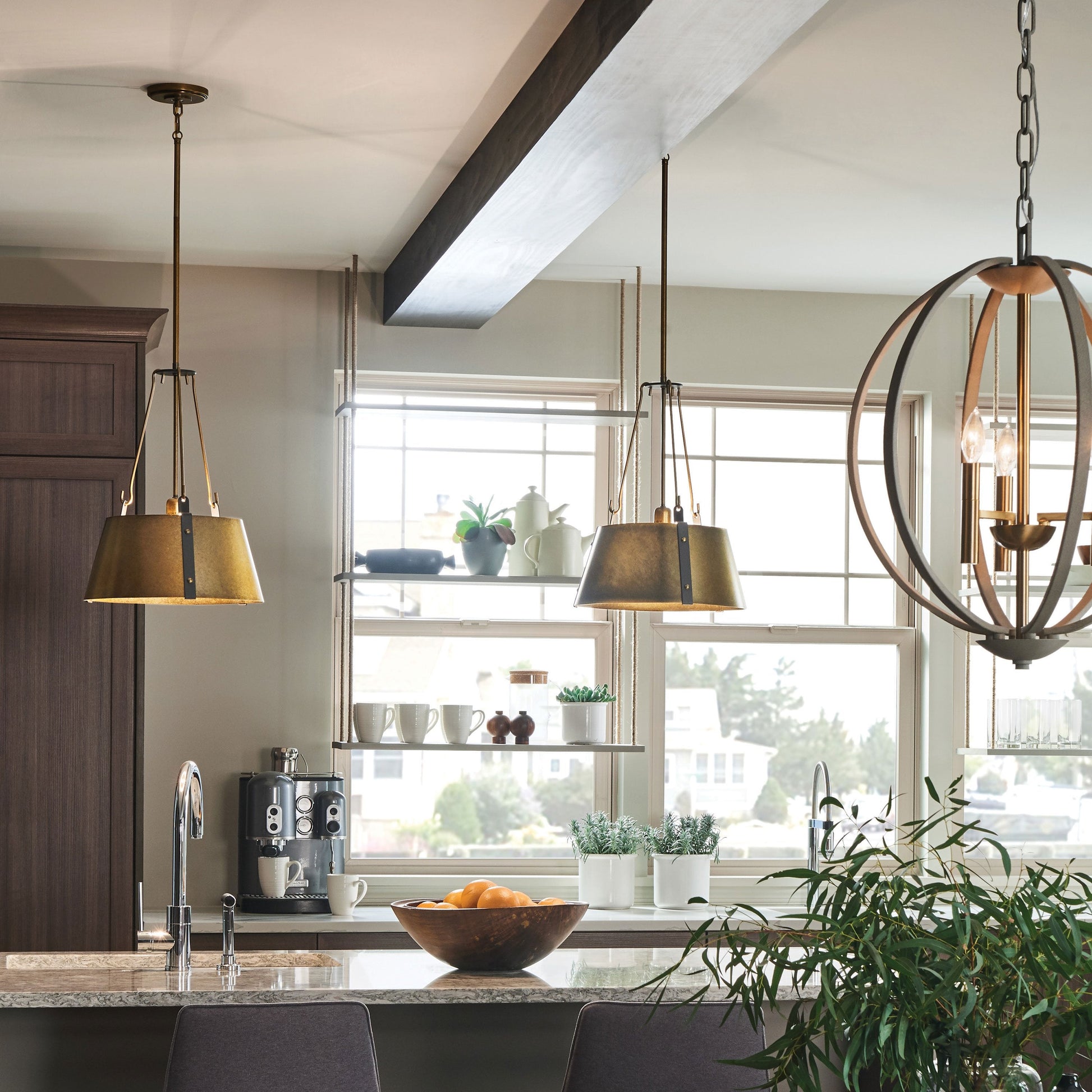 Cartwright Drum Pendant Light in dining room.