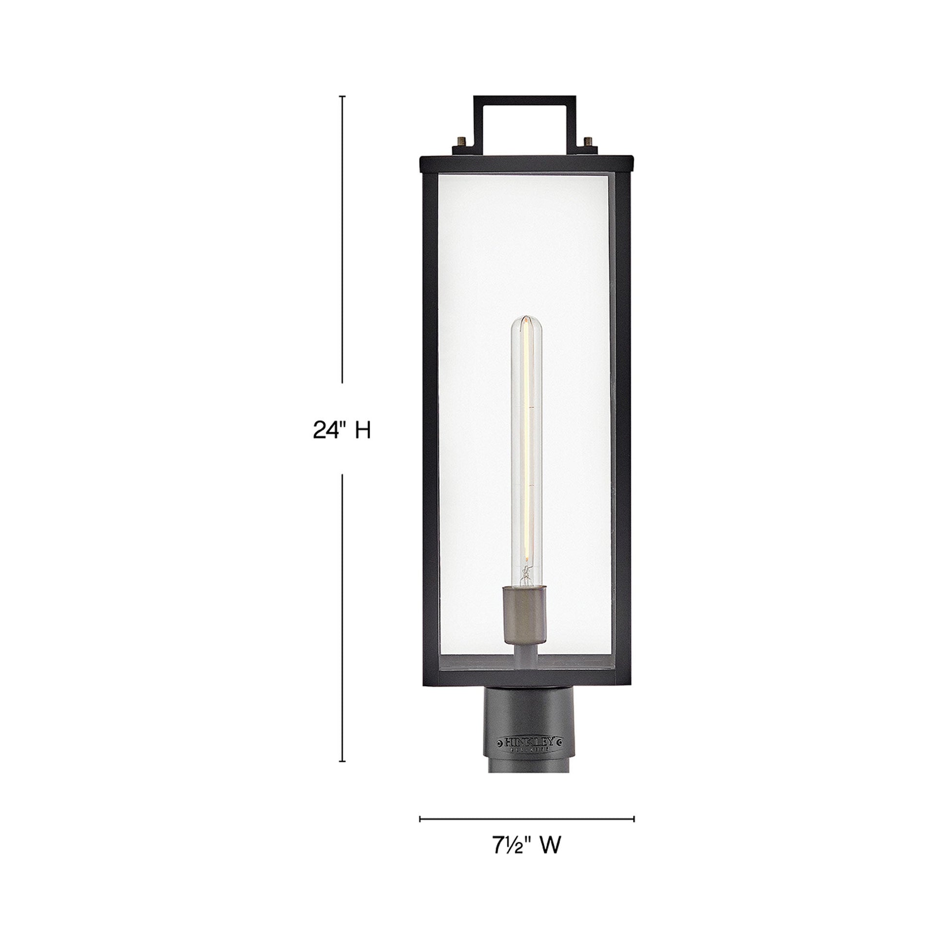 Catalina Outdoor Post Light - line drawing.