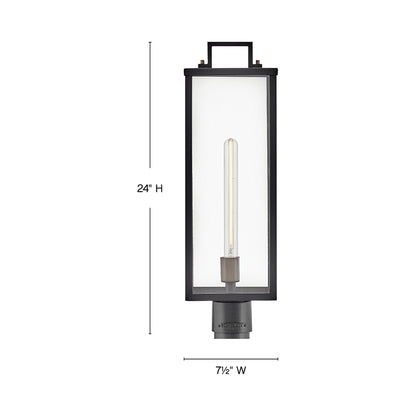 Catalina Outdoor Post Light - line drawing.