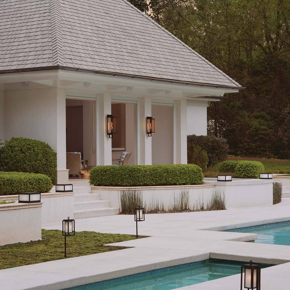 Catalina Outdoor Wall Light in Outside Area.