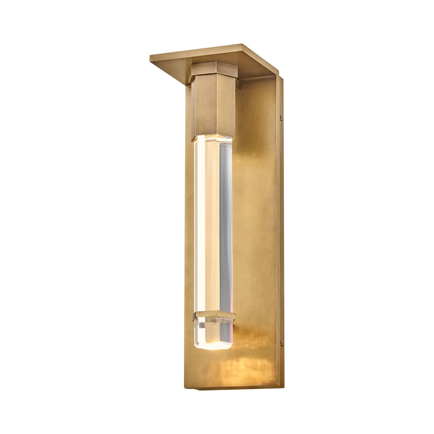 Cecily Outdoor LED Wall Light in Heritage Brass.
