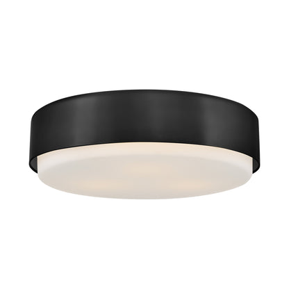 Cedric Flush Mount Ceiling Light in Black (18-Inch).