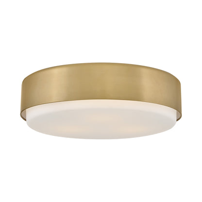 Cedric Flush Mount Ceiling Light in Lacquered Brass (18-Inch).