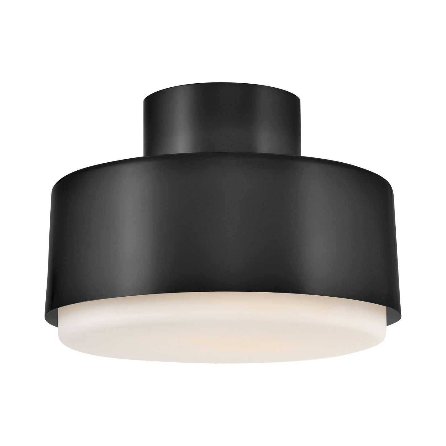 Cedric Semi Flush Mount Ceiling Light in Black.
