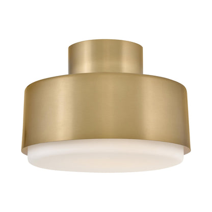 Cedric Semi Flush Mount Ceiling Light in Lacquered Brass.