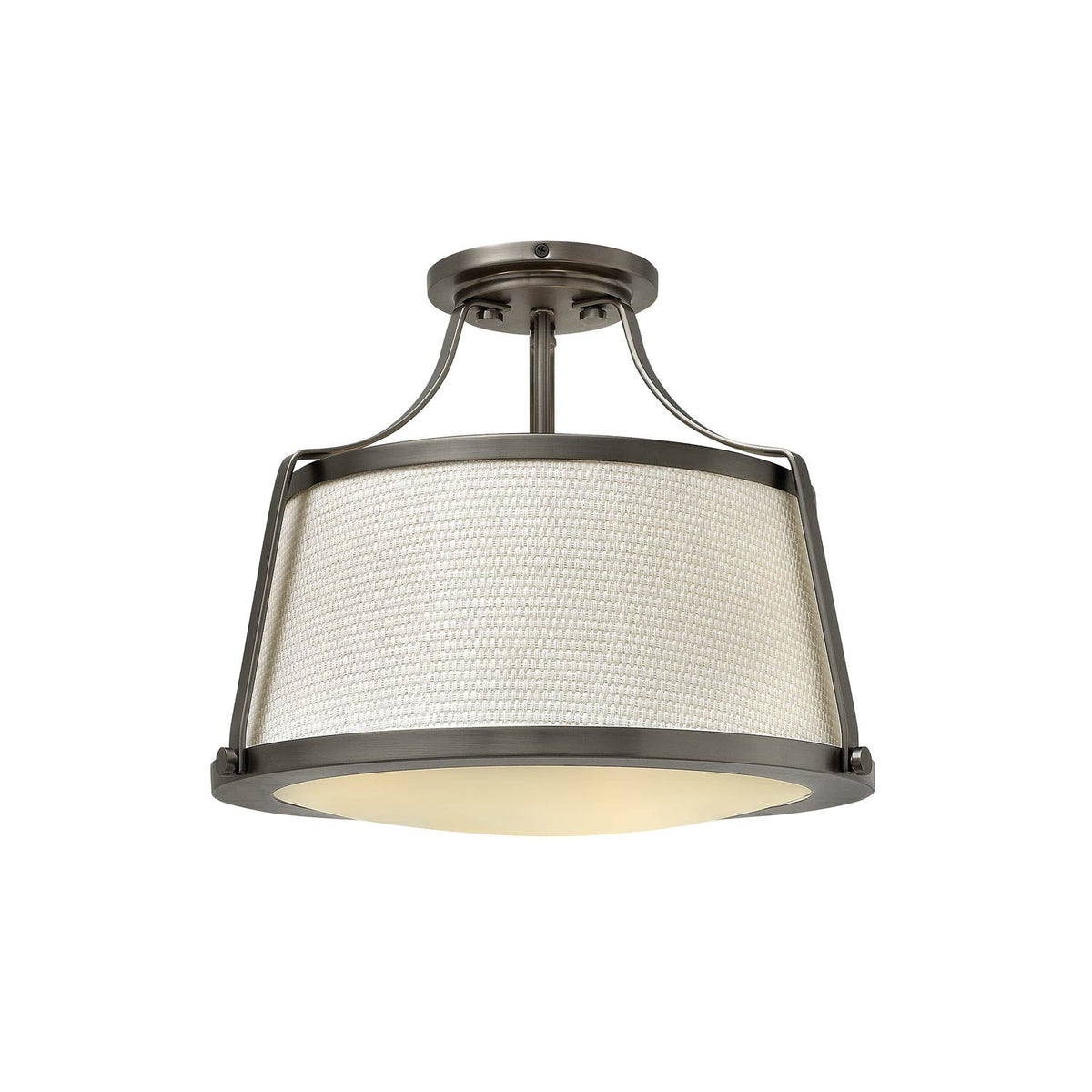 Charlotte Semi Flush Mount Ceiling Light in Antique Nickel (16-Inch).