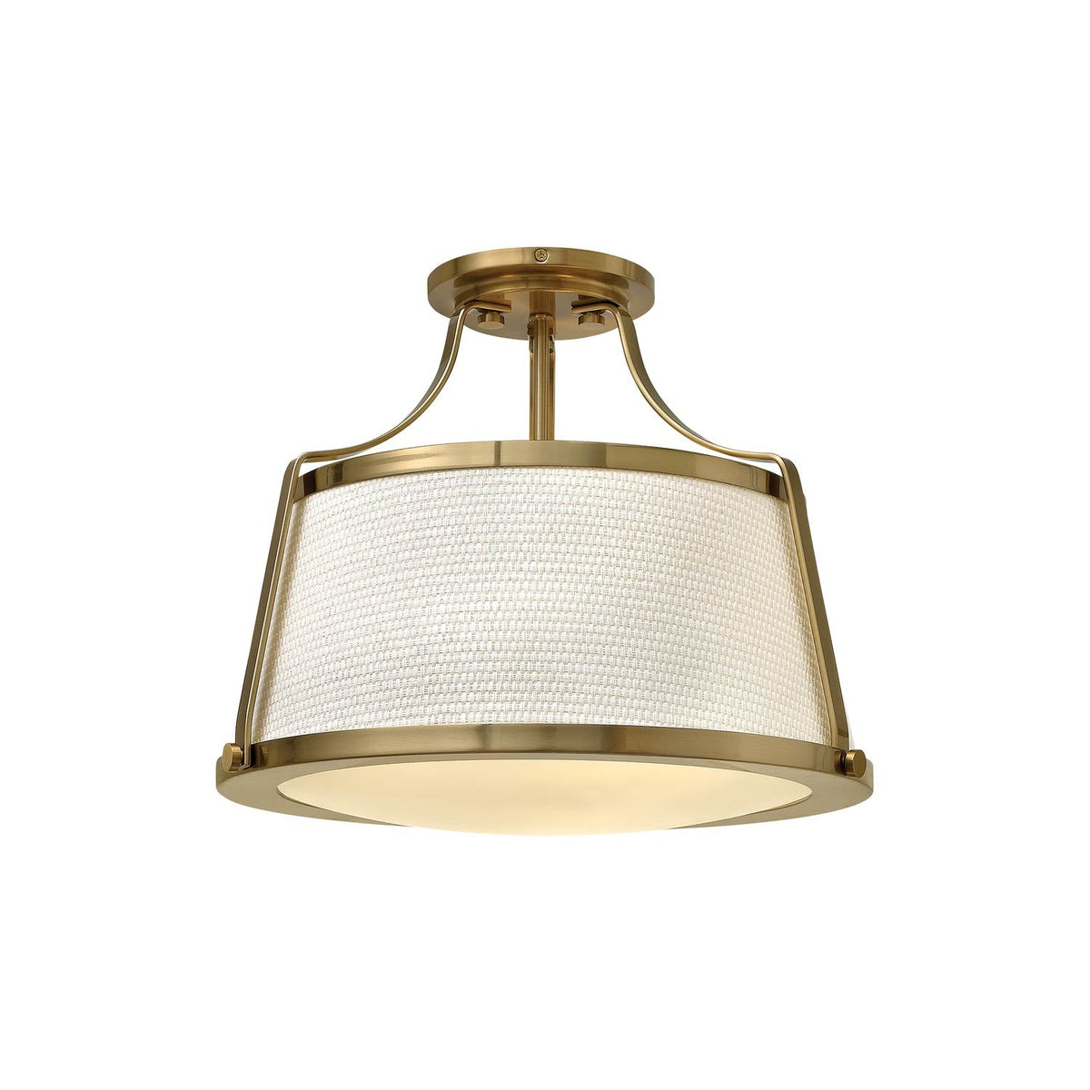 Charlotte Semi Flush Mount Ceiling Light in Brushed Caramel (16-Inch).