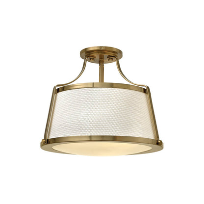 Charlotte Semi Flush Mount Ceiling Light in Brushed Caramel (16-Inch).
