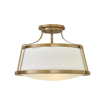Charlotte Semi Flush Mount Ceiling Light in Brushed Caramel (20-Inch).