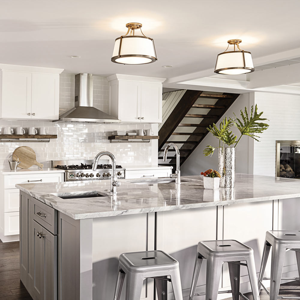 Charlotte Semi Flush Mount Ceiling Light in kitchen.