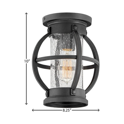 Chatham Outdoor Flush Mount Ceiling Light - line drawing.