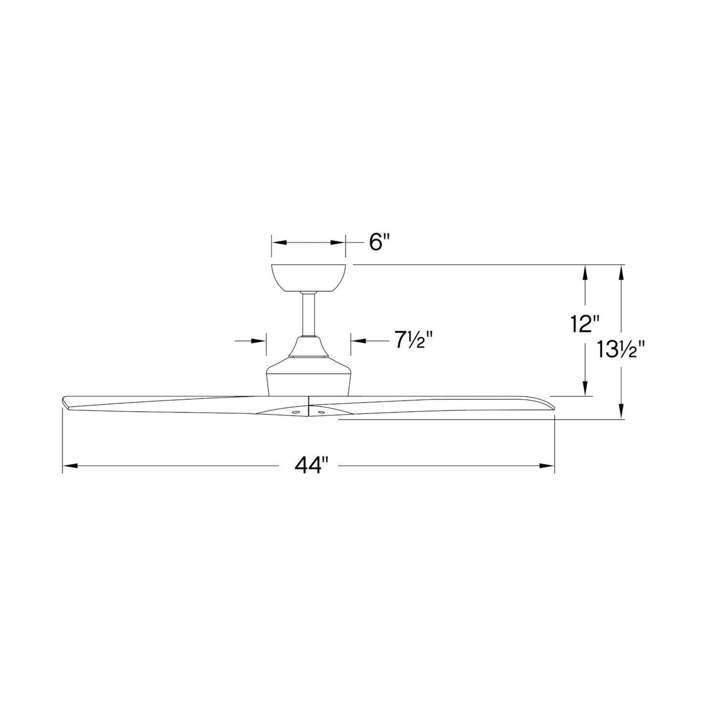 Chisel Smart Ceiling Fan – line drawing.