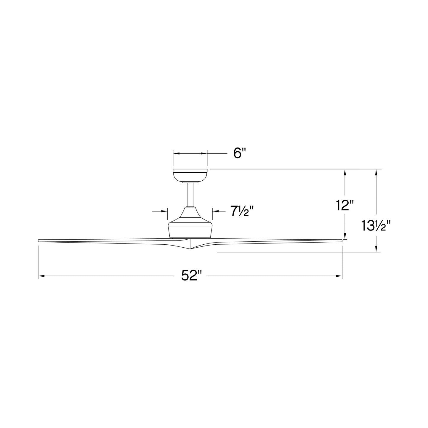 Chisel Smart Ceiling Fan – line drawing.