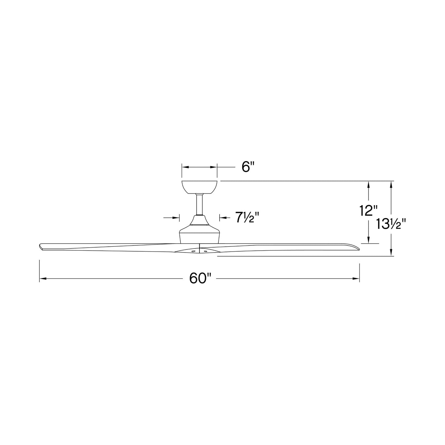 Chisel Smart Ceiling Fan – line drawing.