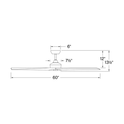 Chisel Smart Ceiling Fan – line drawing.
