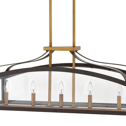 Clarendon Linear Chandelier in Detail.