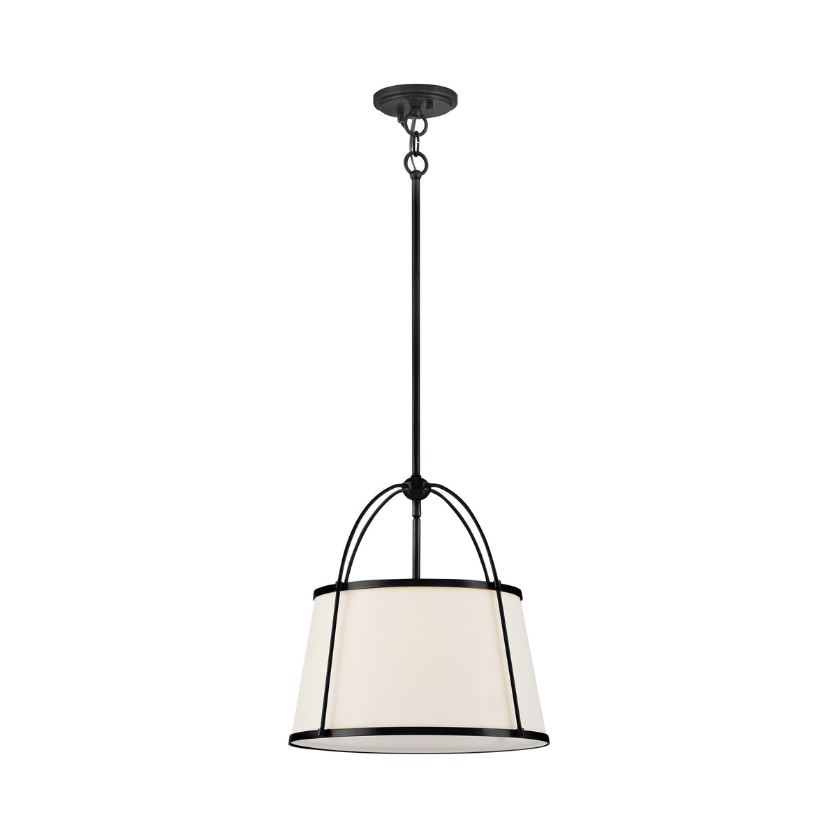 Clarke Drum Pendant Light in Black (Medium).