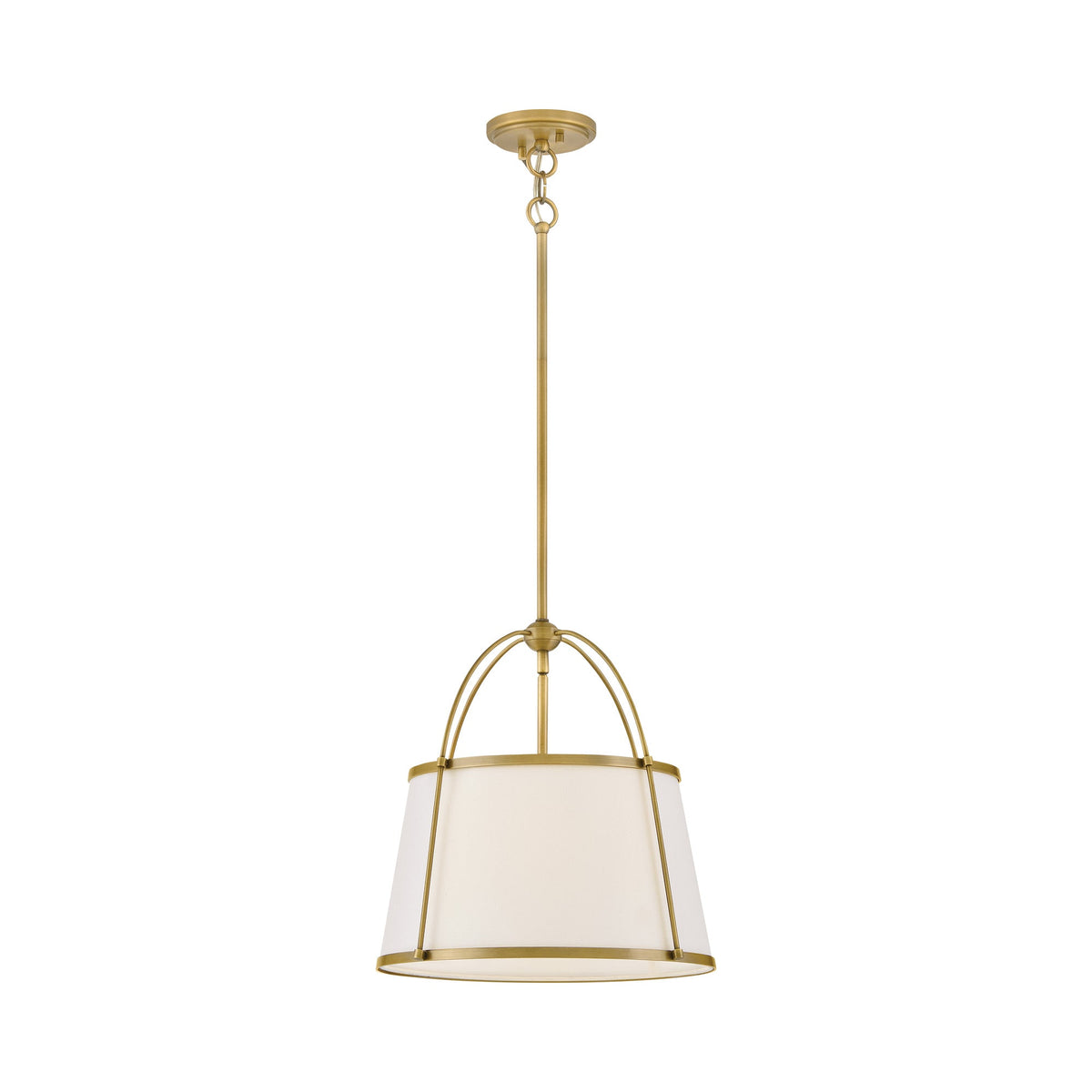 Clarke Drum Pendant Light in Lacquered Dark Brass (Medium).