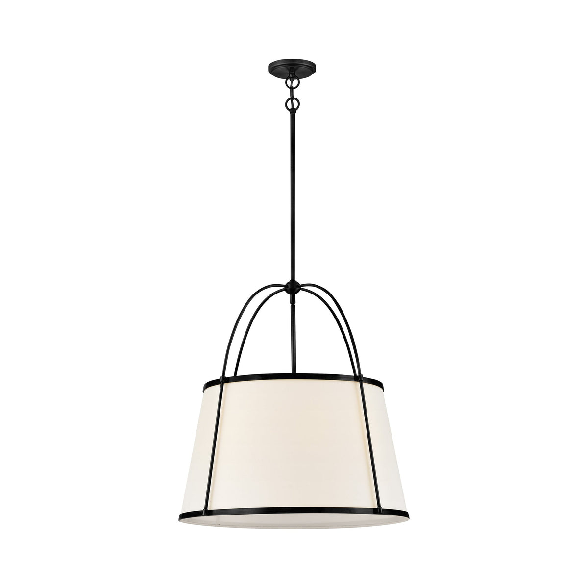 Clarke Drum Pendant Light in Black (Large).