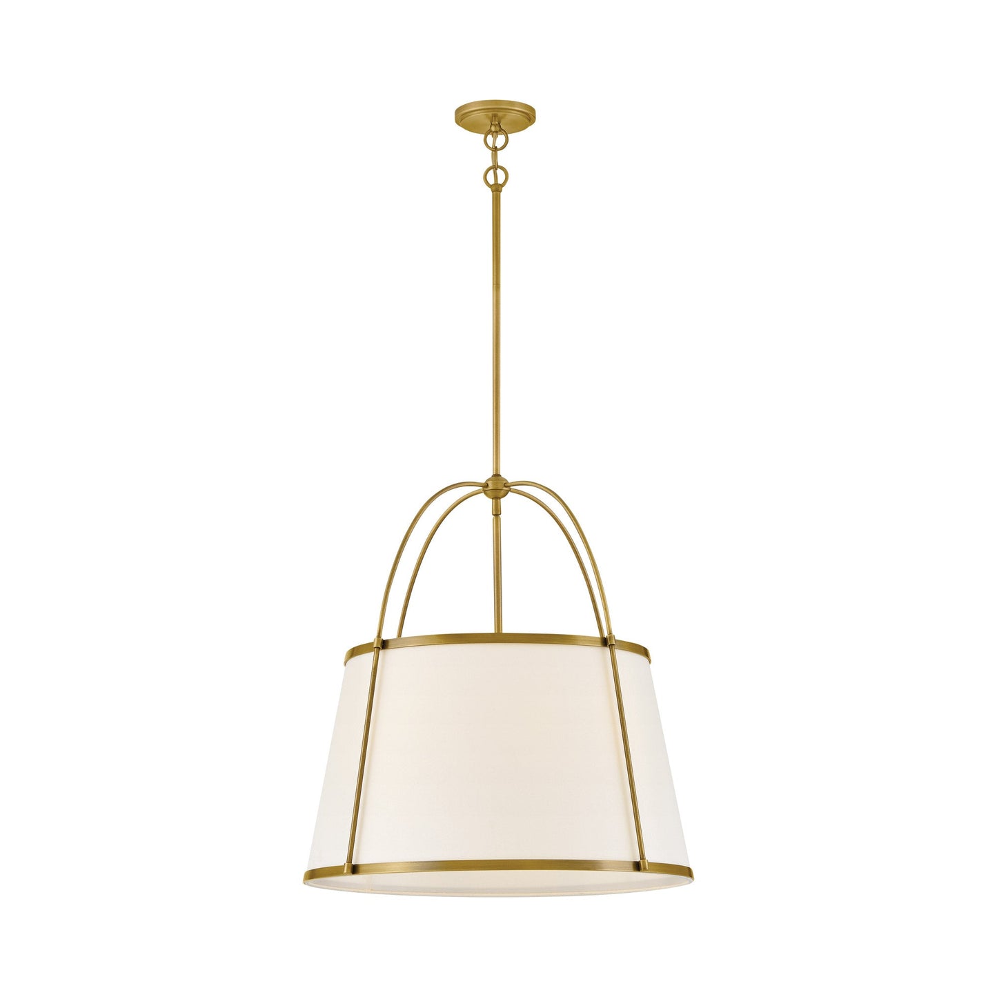 Clarke Drum Pendant Light in Lacquered Dark Brass (Large).