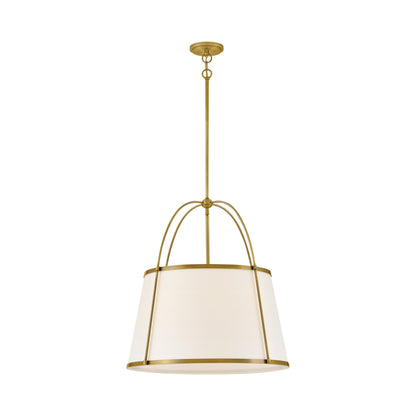 Clarke Drum Pendant Light in Lacquered Dark Brass (Large).