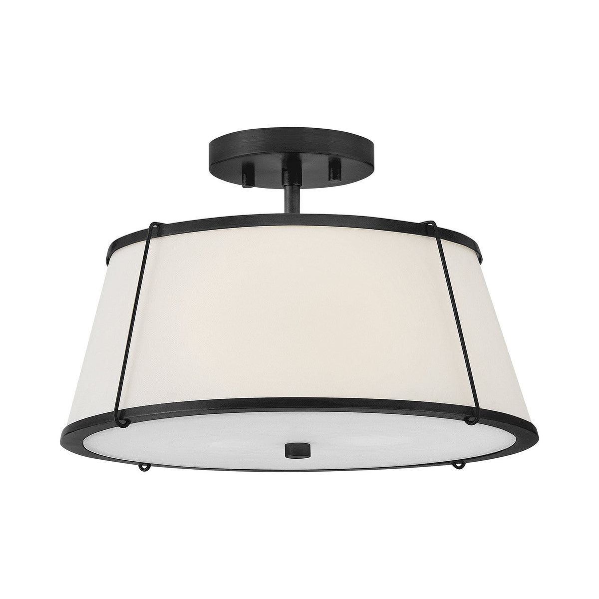 Clarke Semi Flush Mount Ceiling Light in Black.