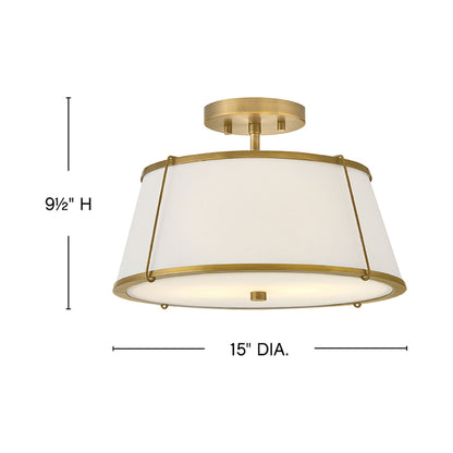 Clarke Semi Flush Mount Ceiling Light - line drawing.