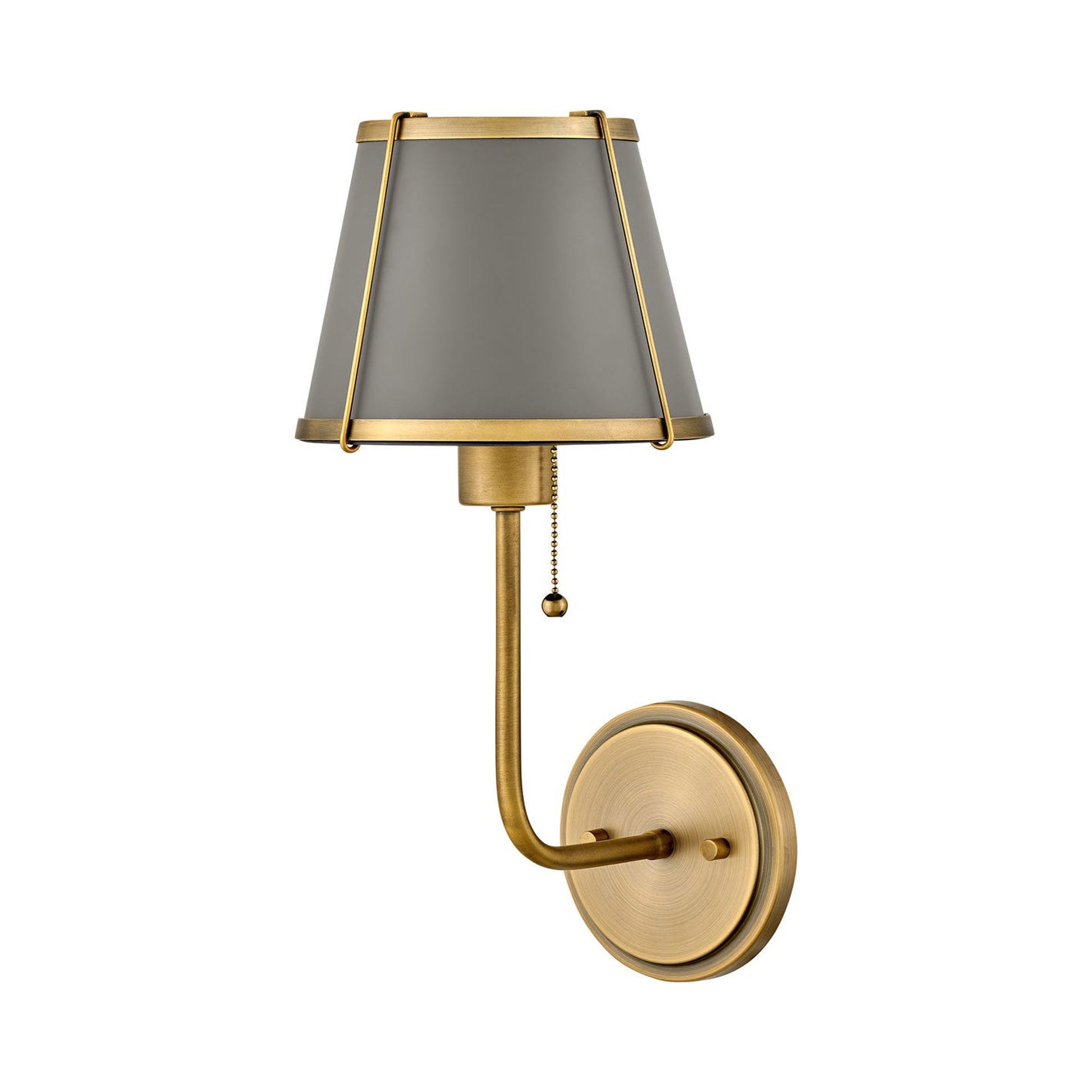 Clarke Wall Light in Lacquered Dark Brass.