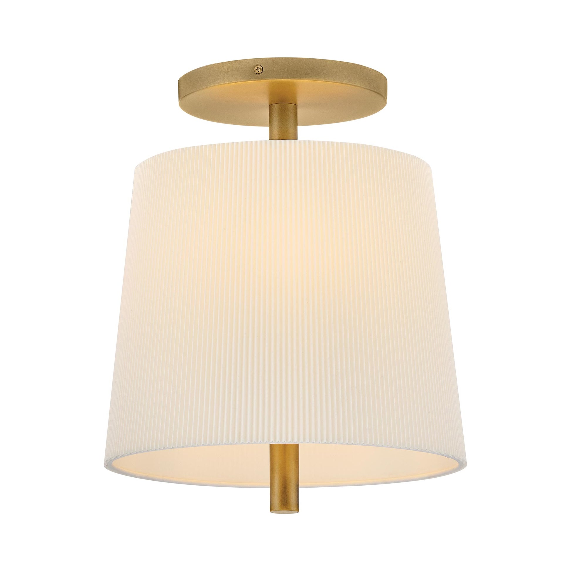 Clive Semi Flush Mount Ceiling Light in Heritage Brass.